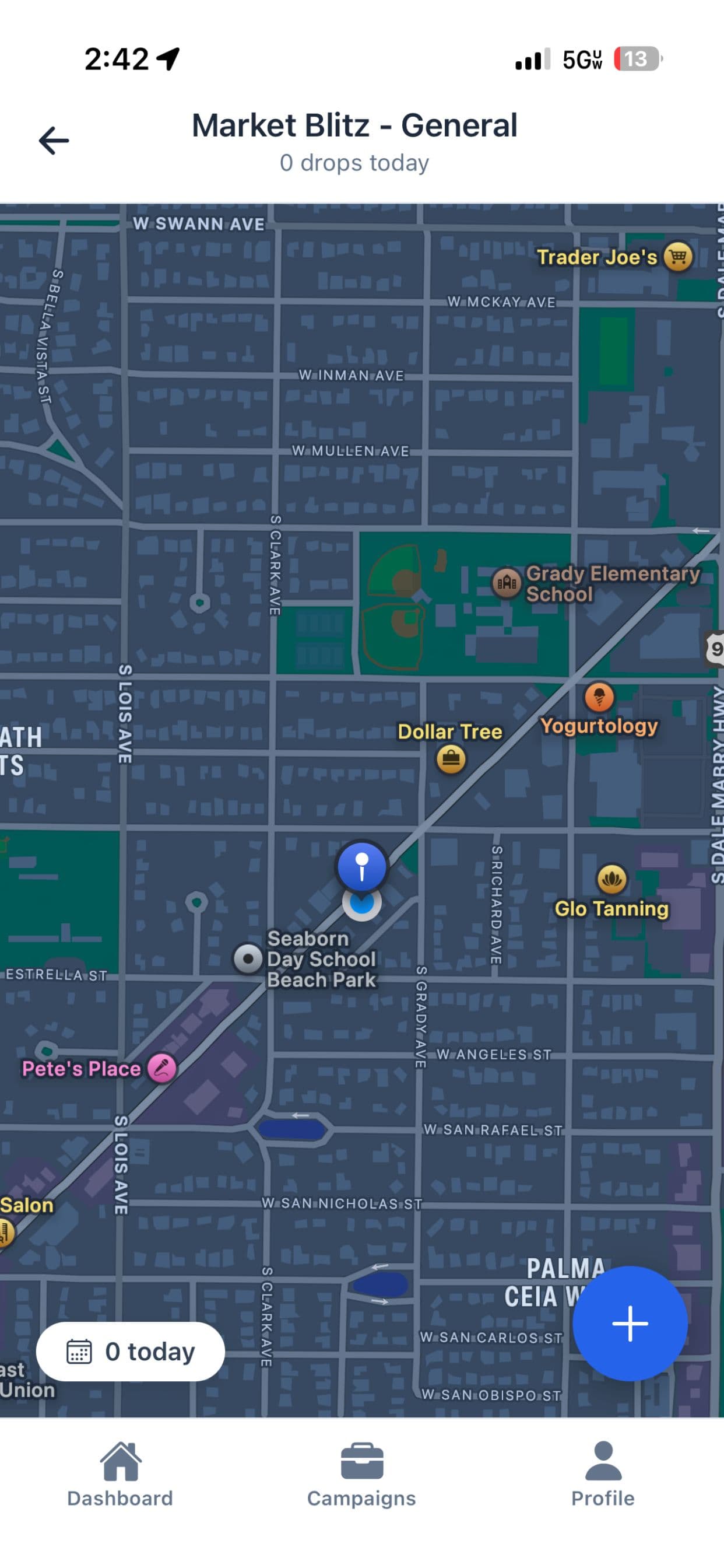 Live map showing GPS-verified drop locations